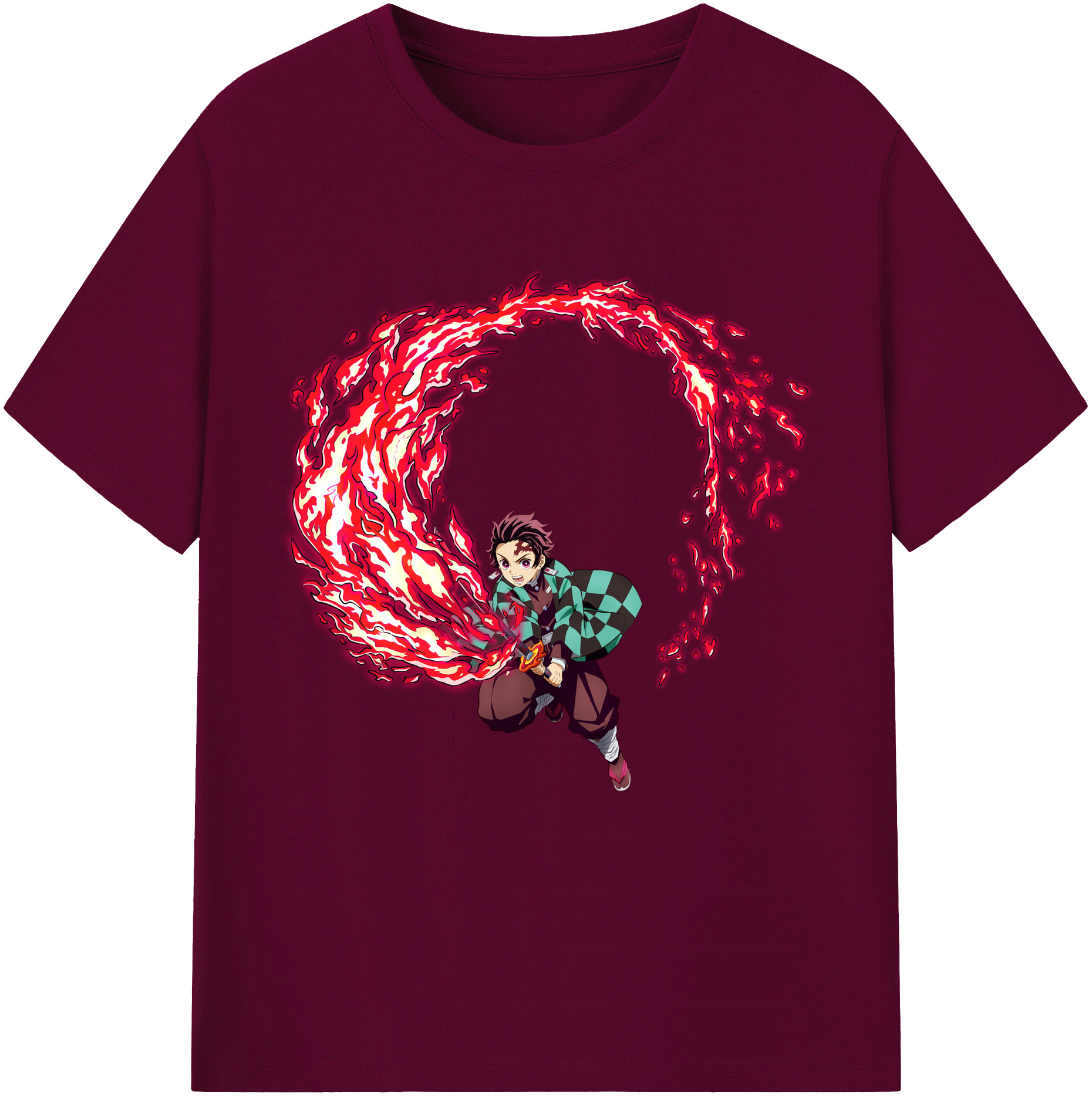 （画像用） 鬼滅の刃 竈門 炭治郎／かまど たんじろう Kamado Tanjirou レディースカジュアルプリントTシャツ（綿100％）